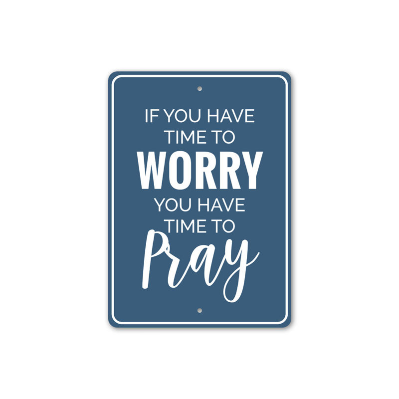 Panneau «Time to Pray» en aluminium, H 14 po x l 10 po x P 0,04 po