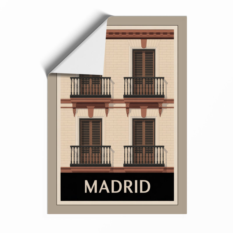 Madrid Facade Minimalist - Print, Unframed, A4 - 29.7 x 21.0 cm
