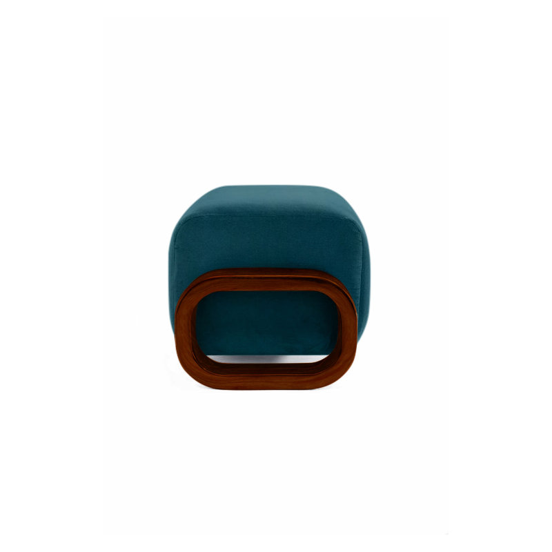 Cayenne Ottoman, Ming Velvet