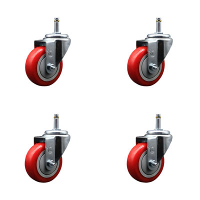urethane Swivel Grip Ring Stem Caster Set