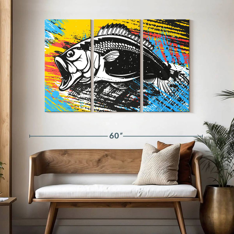 Brampt Abstract Bass Fishing, 32" H x 50" W