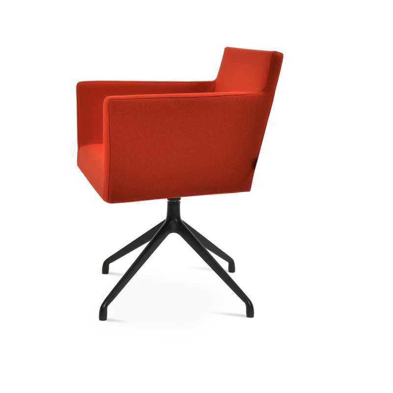 Fauteuil Harbut, Noir, Orange