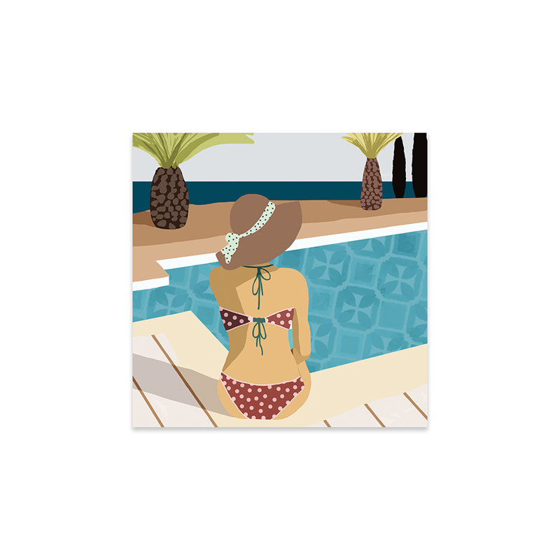 «Pool Days III» par Flora Kouta - impression sans cadre, H 24 po x l 24 po x P 0,25 po
