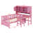 Multifunctional Wood Platform Bed With Bookshelf At The Head Of The Bed, Built-In Desk And Matching Chair-867940032