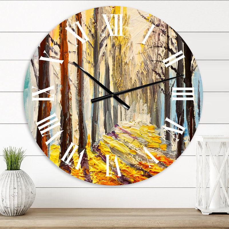Sunshine Through The Autumn Trees - Horloge murale Lake House, Petit