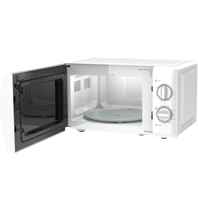 Impecca Pi. Four à micro-ondes de comptoir rétro avec cadran rotatif, 700, Blanc