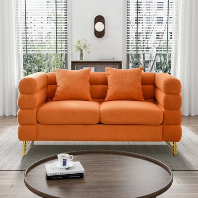 Marypatricia 58" Upholstered Loveseat with 2 Pillows, Modern Sofa Couch