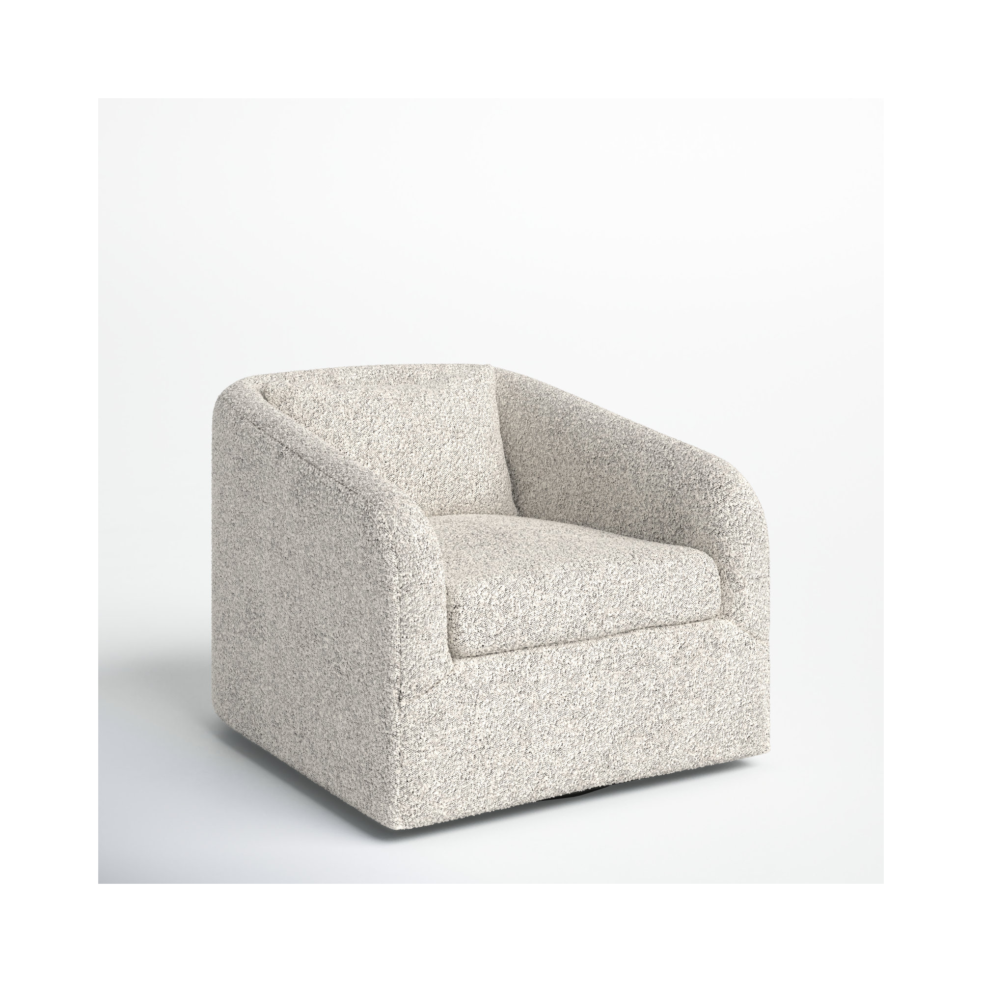 Redmond Upholstered Swivel Armchair, Knoll Domino Gray Polyester Blend