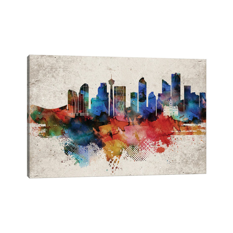 Calgary Calgary par Walldecoraddict - Estampe numérique sur toile tendue avec châssis, H 40 po x l 60 po x 1,5 po