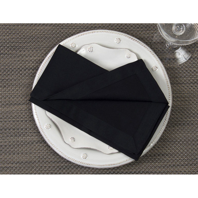 Hallie Cotton Square Napkin, Black