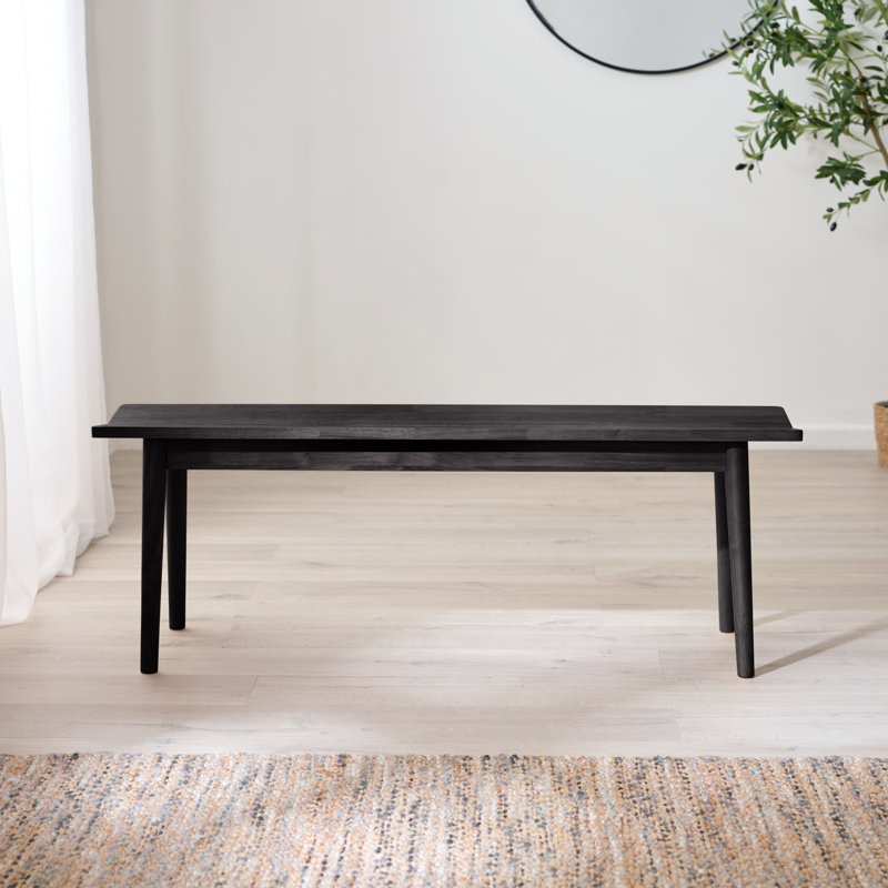 Aoibheann Solid Wood Bench - Traditional Rustic Farmhouse Kitchen Style, 43cm H x 120cm W x 30cm D, Black