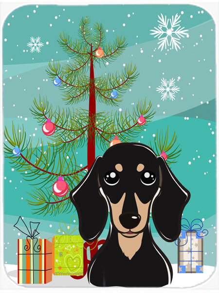 Planche à découper en verre à teckel caroline et lisse Under the Christmas Tree