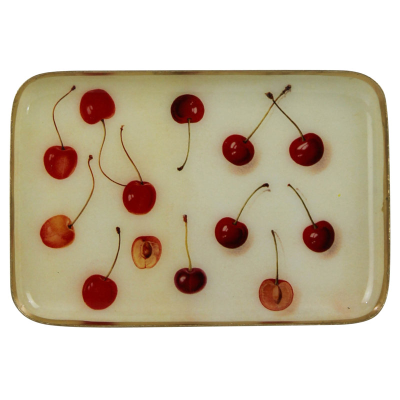 Plateau - Cerises, Rect. Sm, H 6 po x l 0,75 po x P 4 po, Rouge, Rectangulaire