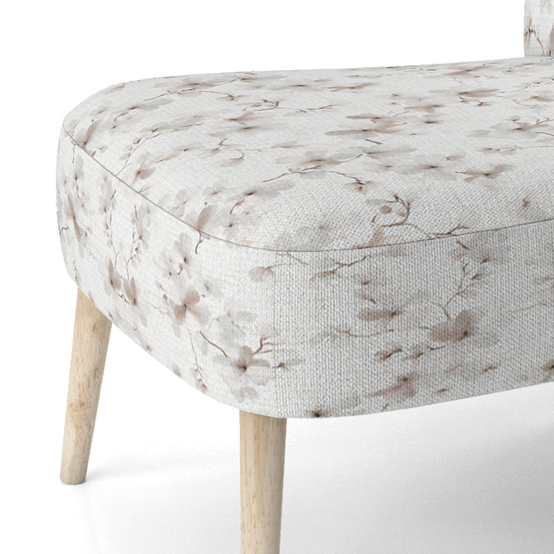 Chaise d'appoint Boho - cerisier en fleurs ivoire, Chaise d'appoint sans accoudoirs