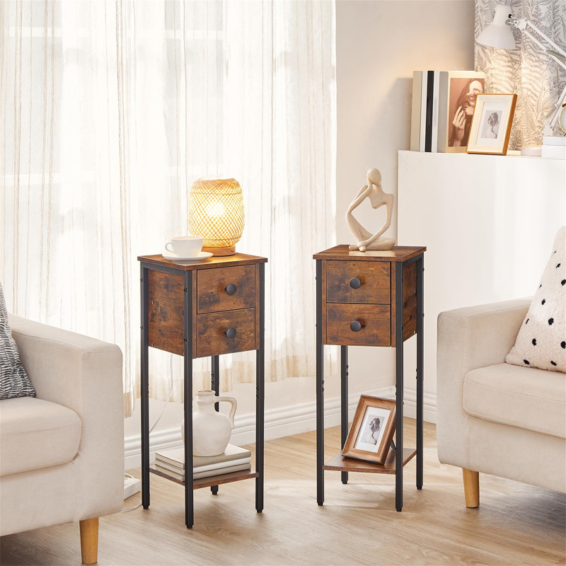 Andis 25cm W Metal Bedside Table