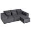Canapé modulaire en L 105,8 po en forme de L - Siège profond, revêtement en velours côtelé gris, canapé de salon moderne, sans assemblage-1348018207