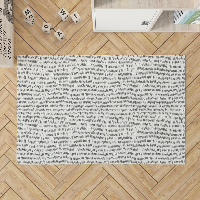 Tapis de jeu Crop Row, Ivoire/gris anthracite, Rectangulaire 2 pi x 3 pi