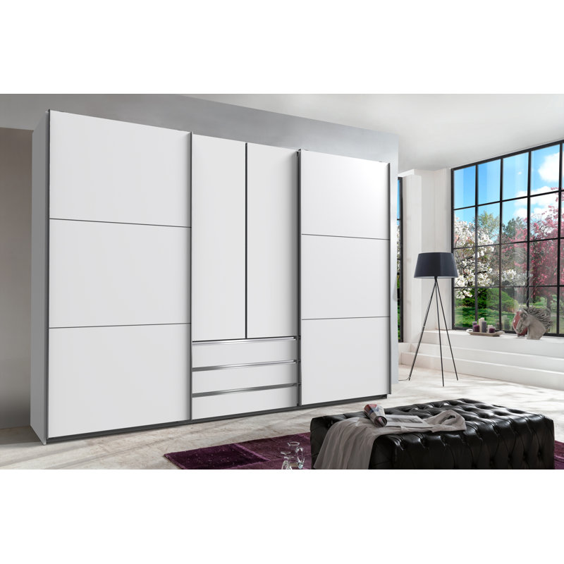 Branchburg 2 Door Manufactured Wood Wardrobe, White/White