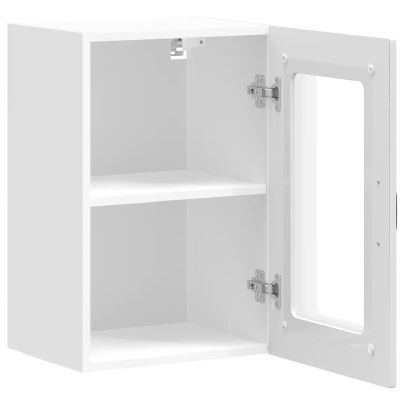Kitchen Wall Cabinet With Glass Door Kalmar Engineered Wood, White