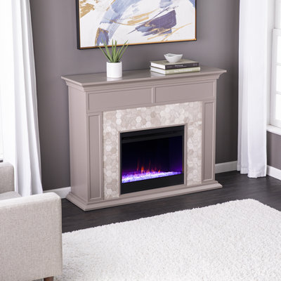 Rukadikar Colour Changing Marble Tiled Fireplace Grey