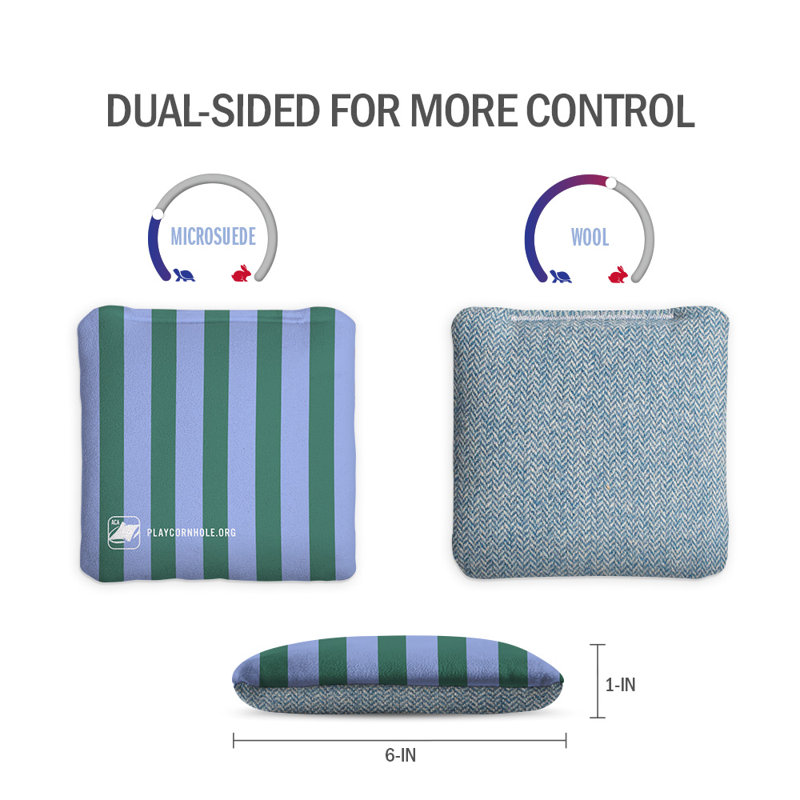 Sacs de plage souples à motif cornhole Beach Stripes, Bleu