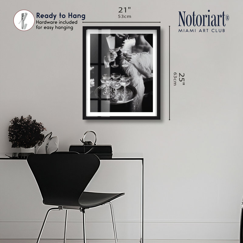 «Gatsby Glamour Shadowbox Print», art mural par Notoriart, cadre noir, 20 x 24, H 25 po x l 21 po, Black Frame