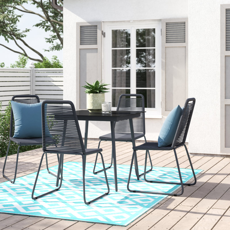 Denise 4 - Person Wicker Patio Dining Set with Square Table