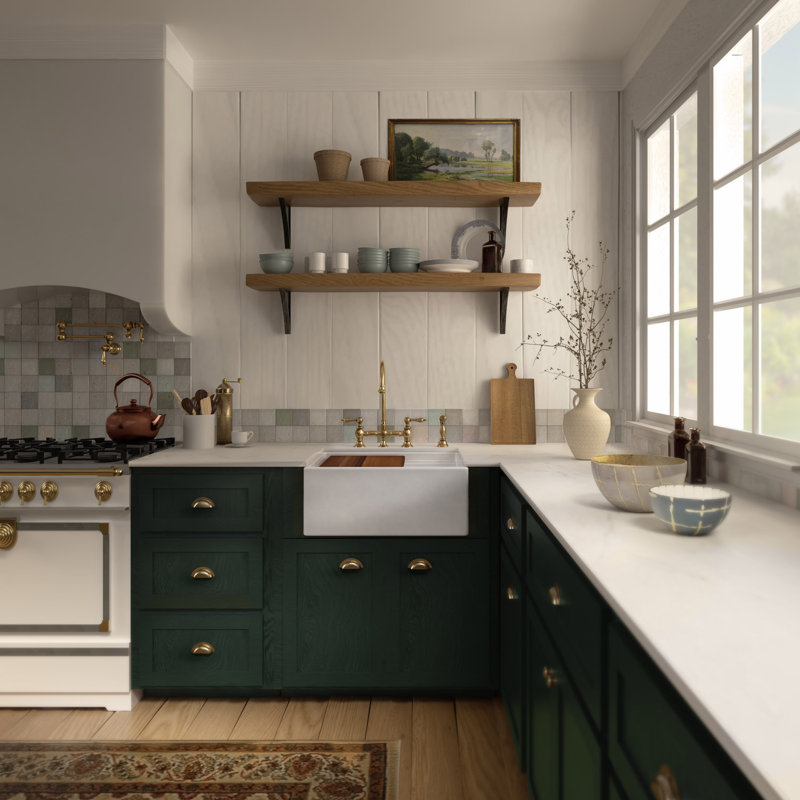 Whitehaus Collection Front Apron Single Bowl Fireclay Kitchen Sinks with Cutting Board and Grid, 33"