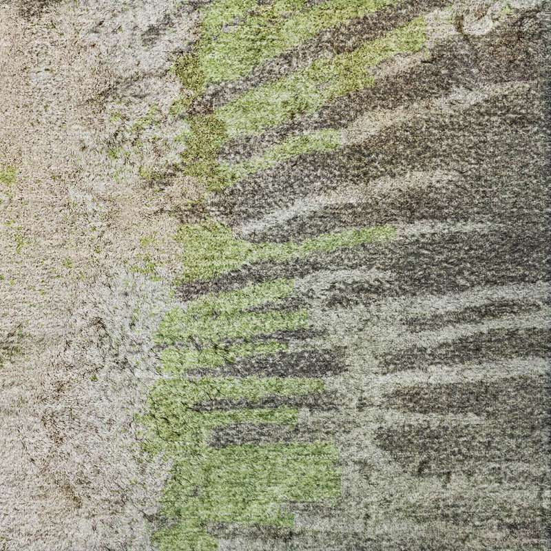 Premium Machine Washable Dream Shag ADS645 Modern Rug, Olive, 8' x 10'