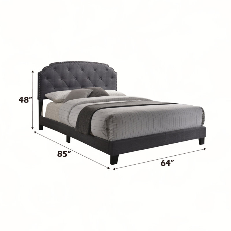 Grand lit en tissu Tradilla Grey