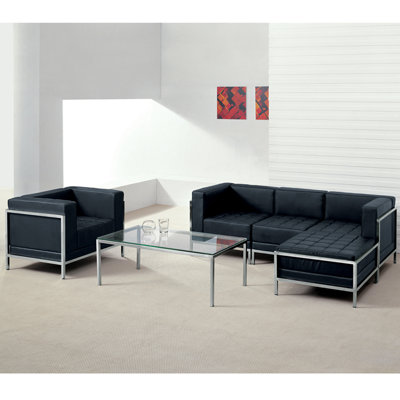 Amjed 4 - Piece Faux Leather Living Room Set