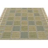 Rug & Kilim’S Scandinavian Rug Kilim In Green And Blue Geometric Pattern