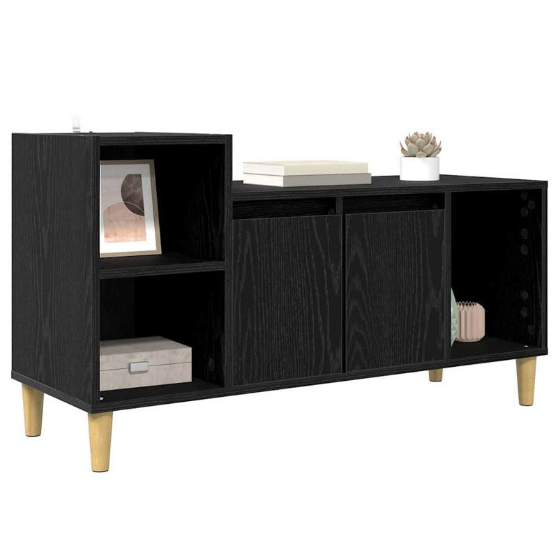 TV Stand, 55cm H x 100cm L x 35cm W, Black Oak