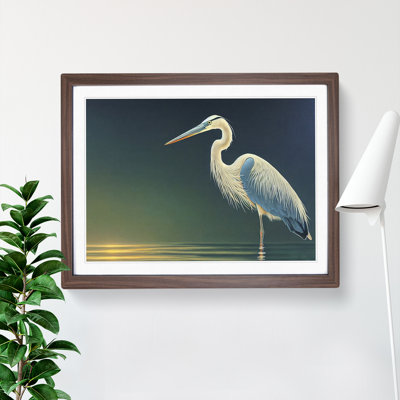 Attractive Heron Bird - Framed Print