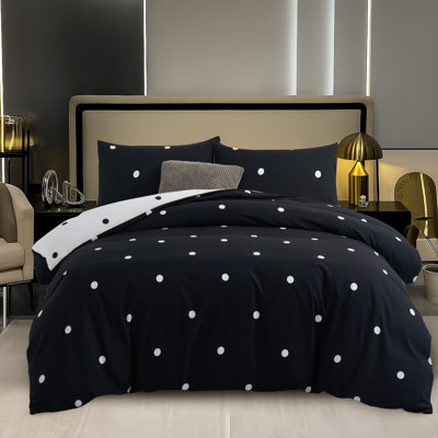 Microfiber Duvet Cover Set Doted With Pillowcases