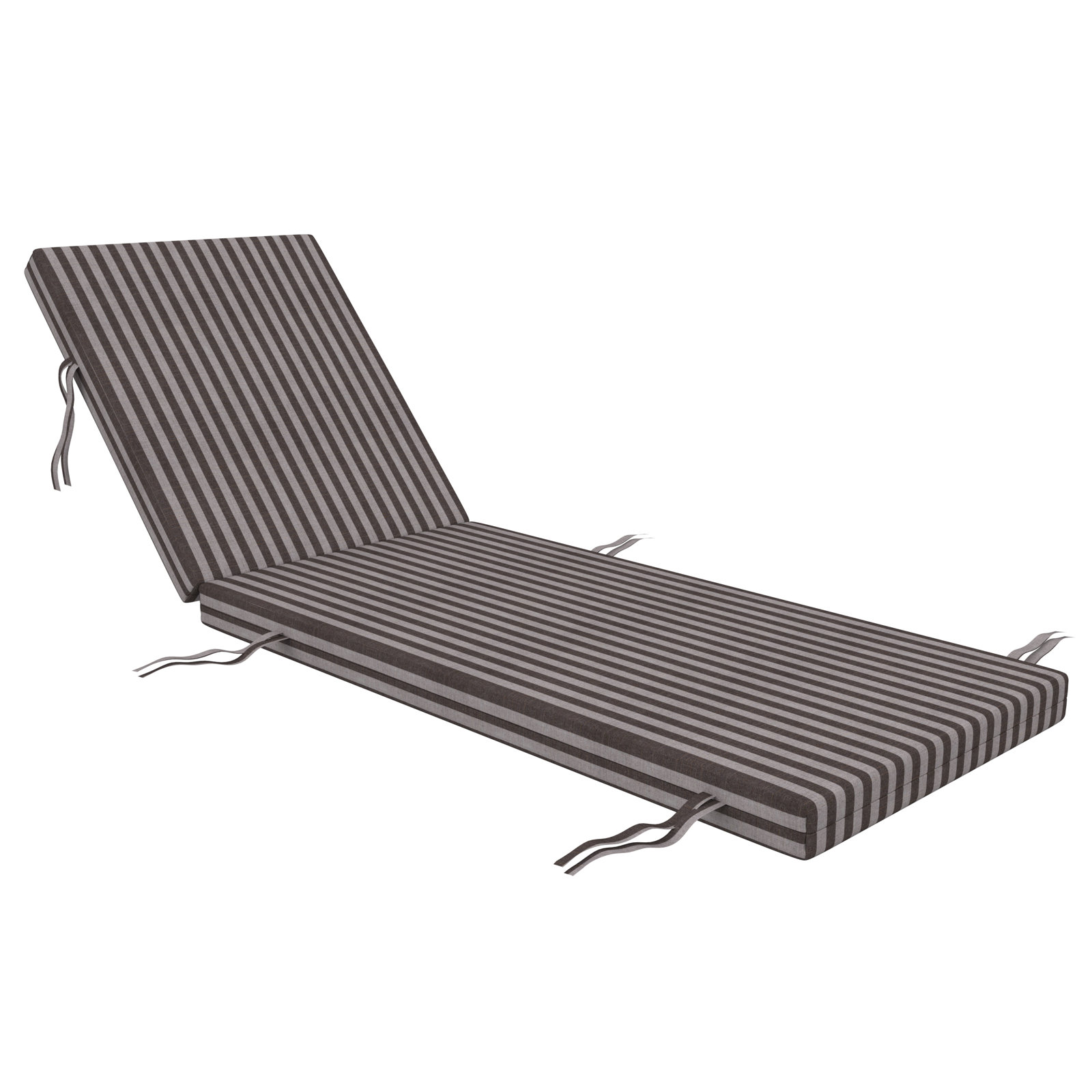 Kacy Sunbrella Outdoor Chaise Lounge Cushion, Sail Away Java, 25" W x 50" D