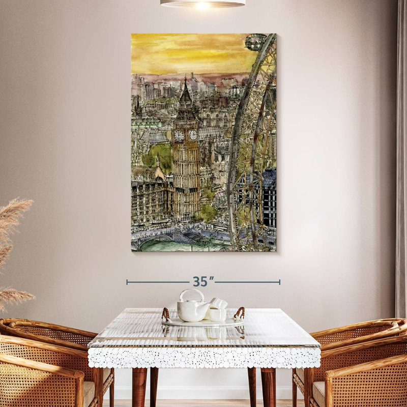 Aime Iconic City Scene IV, 51" H x 34" W