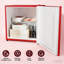 Congélateur vertical compact de 1,1 pied cube, mini congélateur portable avec thermostat à 5 niveaux, porte réversible et tablette amovible pour bureau à domicile, rouge