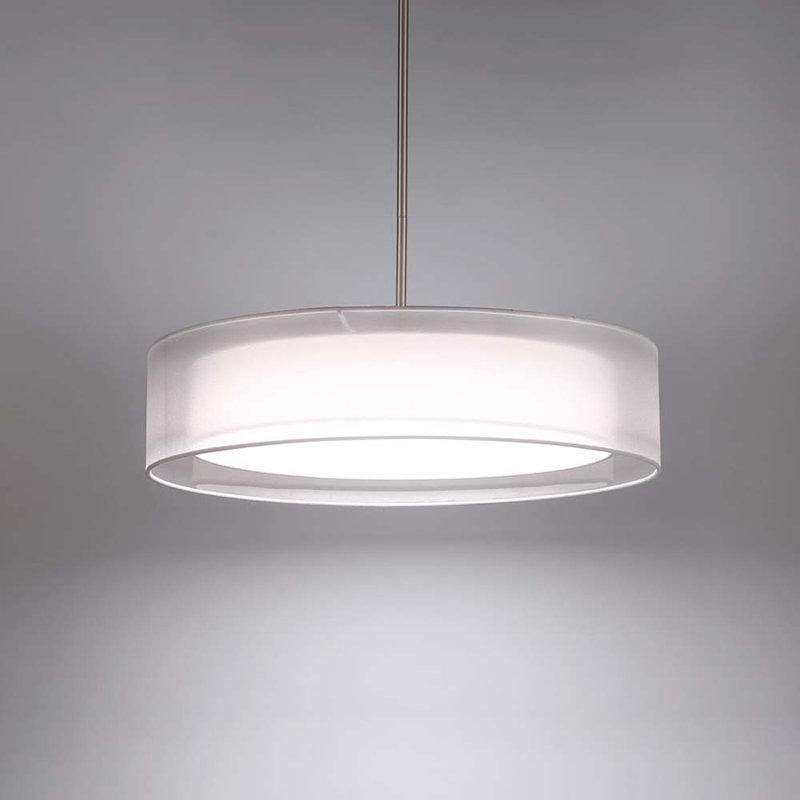 Luminaire suspendu cylindrique à 1 lumière Metropolis, H 5,75 po x l 24 po x P 24 po