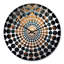 Horloge murale Mandala de l'Antiquité antique en or et turquoise III - Boho Mandala-101238836