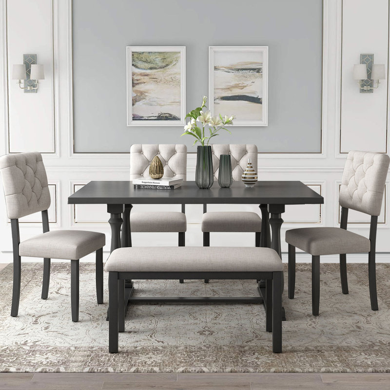 Trestle Dining Set, Gray, Gray