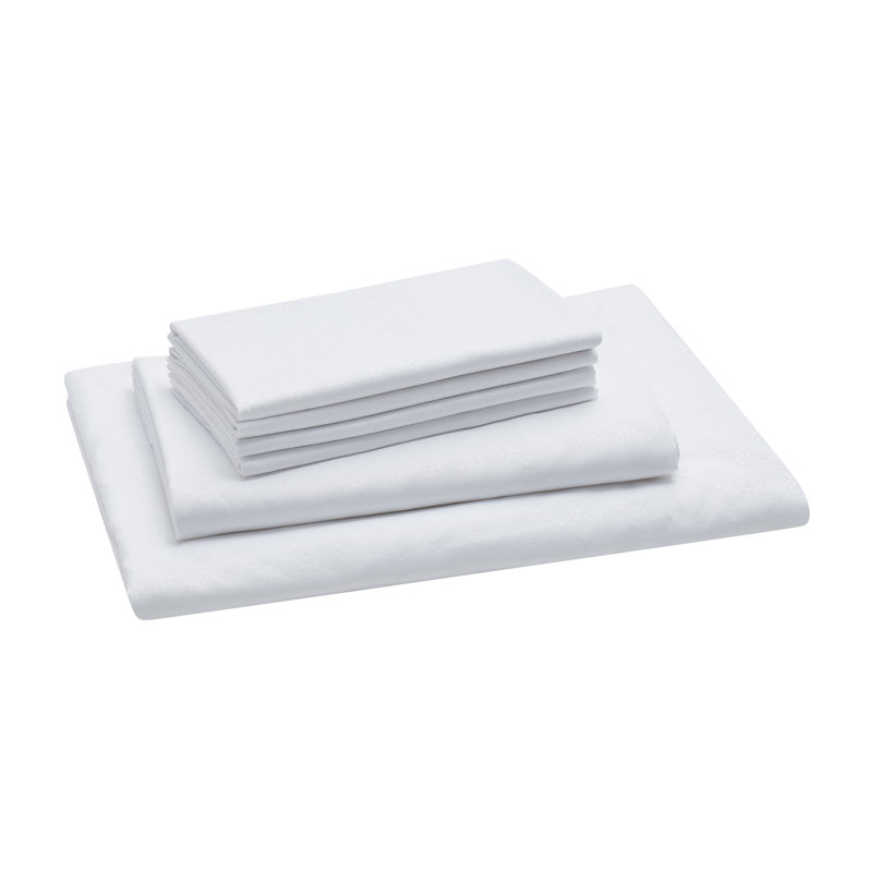 Winny 6-Piece Trellis Embossed Microfiber Bed Sheet Set, Full Sheet Set + 4 Standard Pillow Case