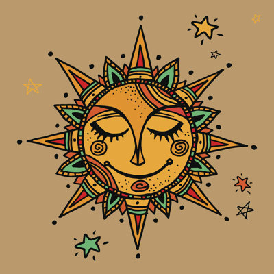 «Sun Tribal Context» par Hellokisdottir, impression sur toile tendue