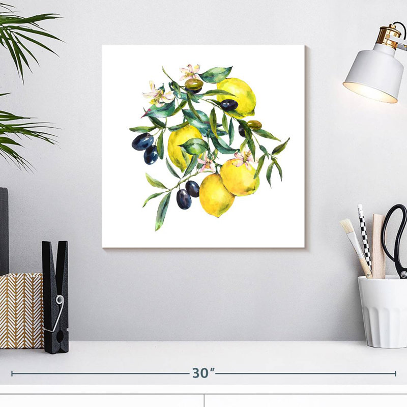 Yarlin Olives d'été et citrons, H 16 po x l 16 po