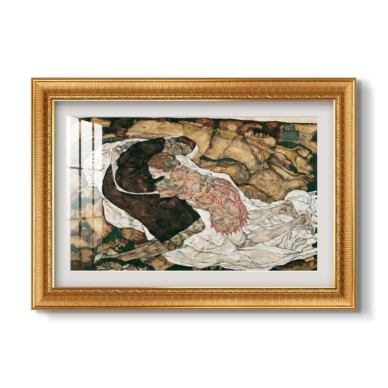 La Jeune Fille et la Mort, 1915 - Egon Schiele - Estampe encadrée sur mesure, Format intérieur 20 po x 28 po