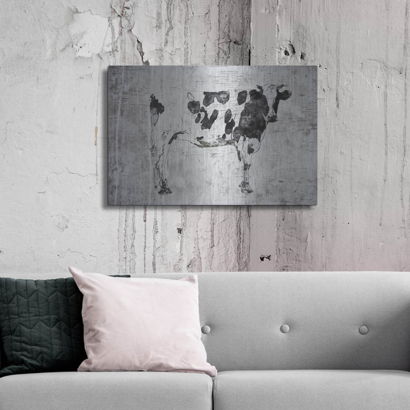 Luxe en métal «Rustic Cow» par Irena Orlov, métal «Rustic Cow» par Irena Orlov, H 24 po x l 36 po
