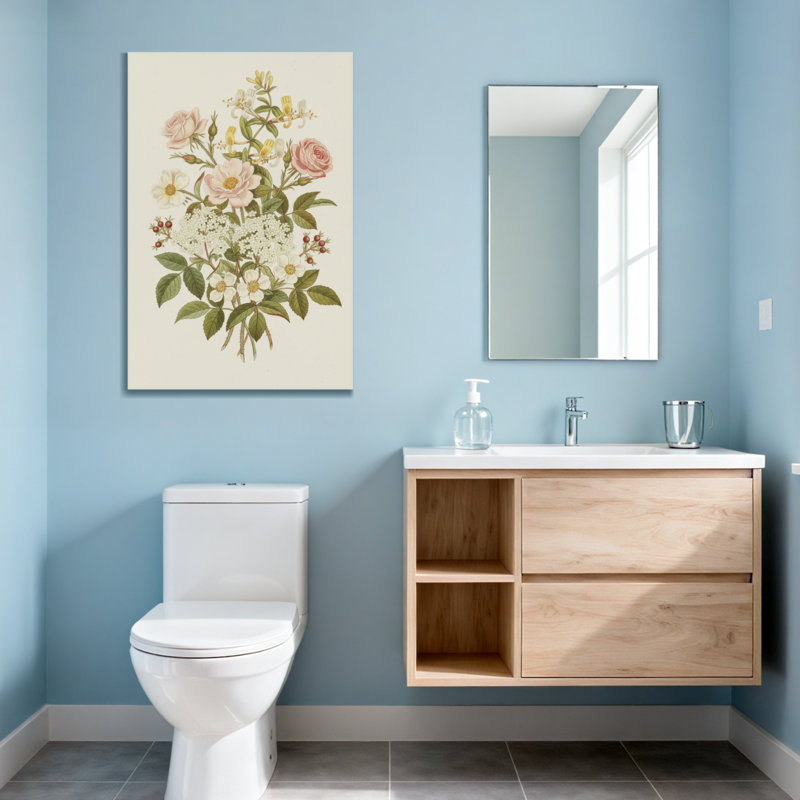 Arrangement floral de plantes et de fleurs avec des roses et des fleurs sauvages, H 24 po x l 16 po