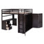 Lit mezzanine avec bureau et garde-robe. Bois massif. Tiroirs pour plus de rangement. Look moderne. Bureau de L 78,3 po x l 56,7 po x H 65 po. Structure en bois massif et rangement pour garde-robe.-1333674447-1333674445