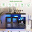 Armoire-bar et buffet moderne à DEL avec rangement - Idéal pour la cuisine, la salle à manger ou le salon-713695470
