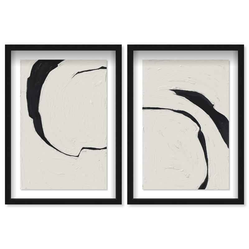 Positive Spaces Set by Oliver Gal, 25.5"H x 37.5"W, Black Shadowbox